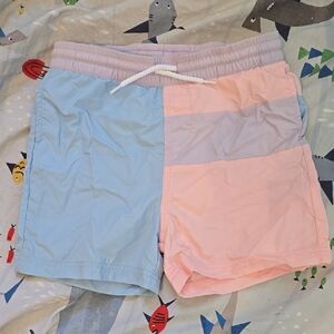 Tbbc Colorblock Swim Shorts in Blue and Pink